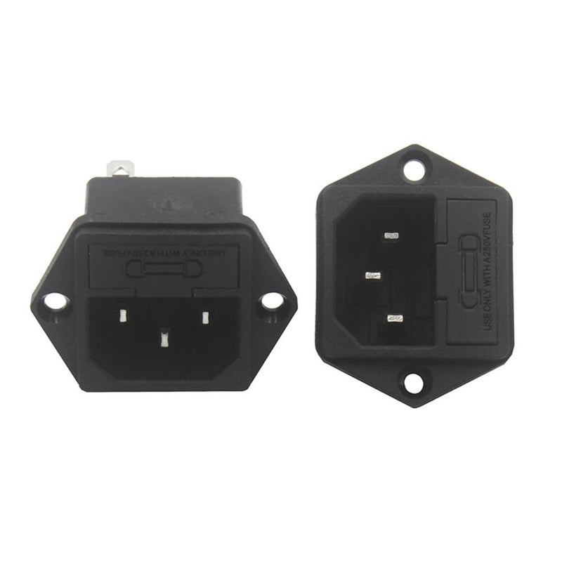 ZYAMY 4PCS IEC320 Installation Inlet Module Plug C14 Power Connector Socket AC 250V 10A 3-pin Panel Mount Adapter for Computer Host Monitor Socket Fuse Holder - Image 5